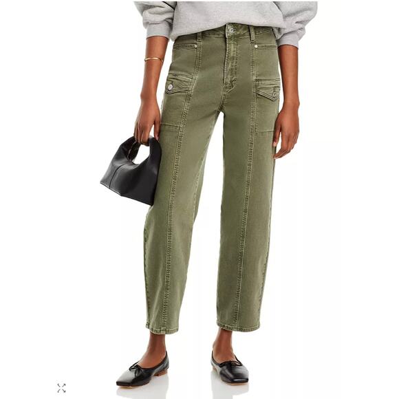 PAIGE Pants - PAIGE DENIM NWT Alexis Cargo Barrel Leg Pant in Vintage Ivy Green // 25